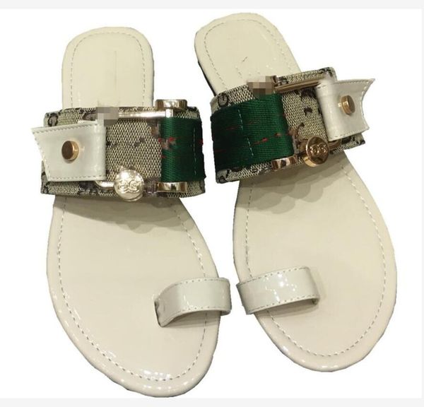 

women luxury designer sandals slippers leather summer flat ggs slipper embroidery fashion beach woman big head rainbow letters 35-42, Black
