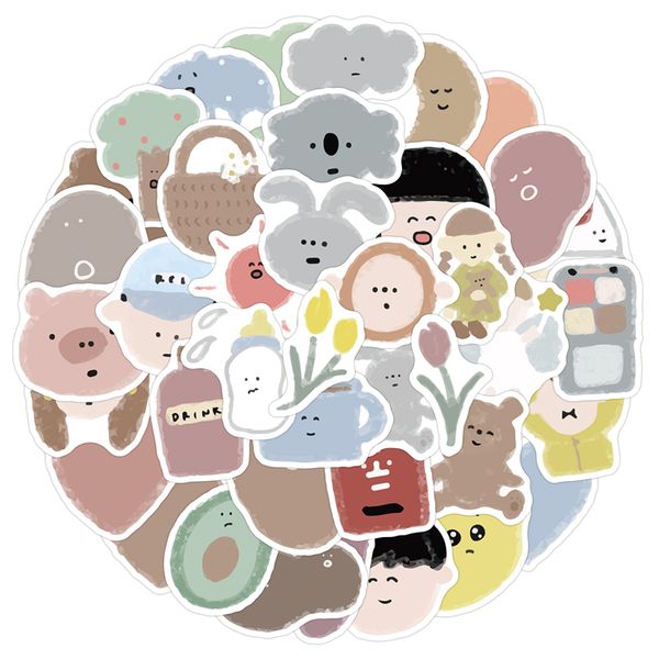 

40pcs cute cartoon animal mix lapsticker pack for luggage skateboard diy cool graffiti waterproof funny kid toy stickers decals
