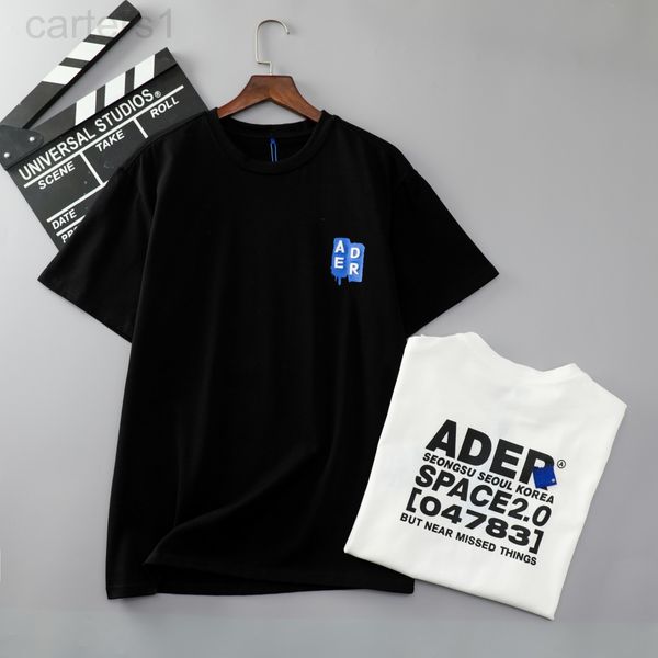 

women's t-shirt designer korean version ader2022 new simple water drop embroidery short sleeve letter printing loose round neck men&#03, White