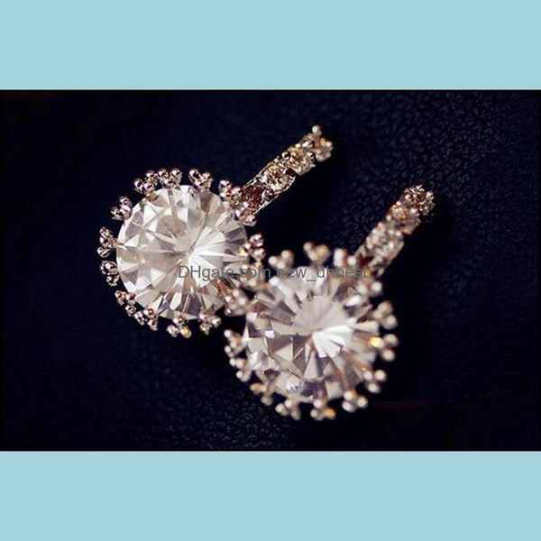 

dangle chandelier stud earrings bride wedding white gemstone earring antique bijuterias crystal earings drop delivery 2021 jewelry n dh0td, Silver