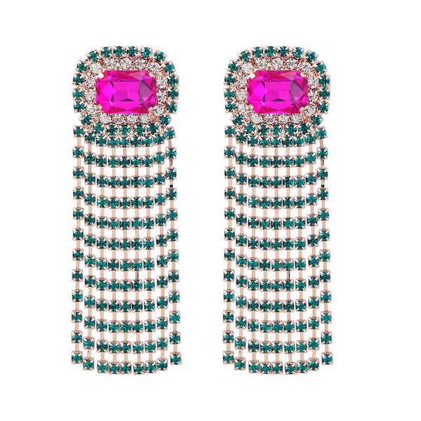 

earrings new trend rhinestone long tassel dangle earrings women dinner wedding accessories fashion statement luxury jewelry 220808, Silver