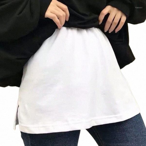 

skirts women cotton white black fake shirt tail irregular skirt false blouse hem diy detachable a-line underskirt 10mj#