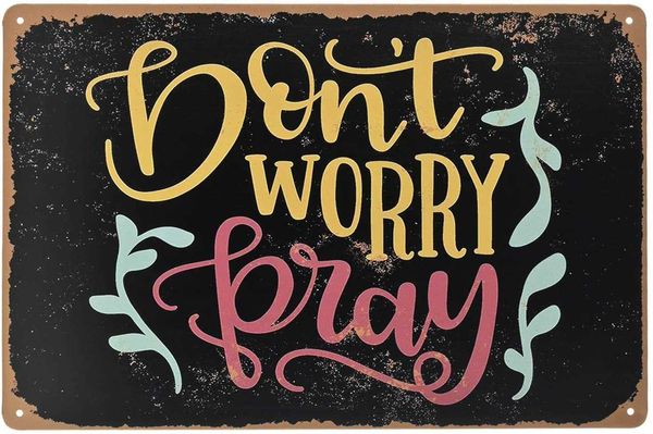 

vintage metal sign with saying words of wisdom retro tin decorative sign - rise up and pray