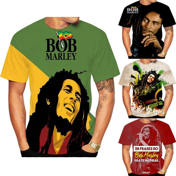 

men's women 3d printed t-shirt men print tee shirts reggae music hip hop casual short sleeve, White;black