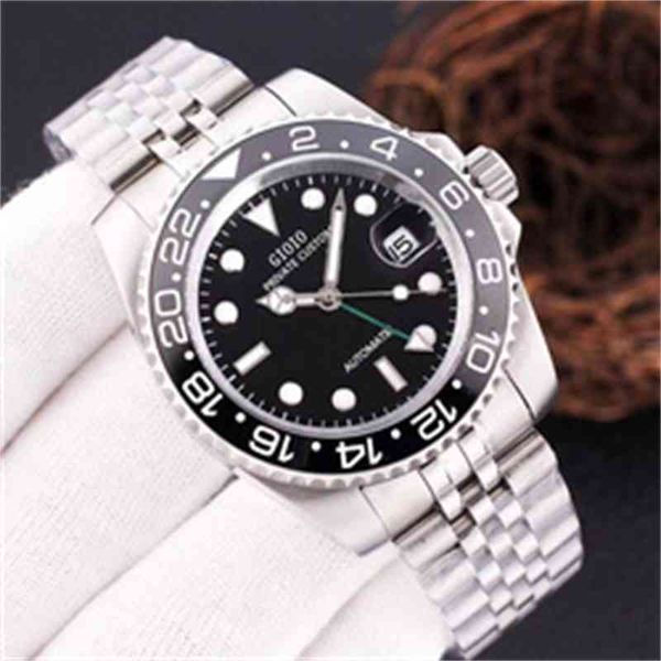 

luxury yachtmaster watch for men mechanical movement wristwatch 40mm mens brand sapphire crystal luminous waterproof male wristwatch, Slivery;brown