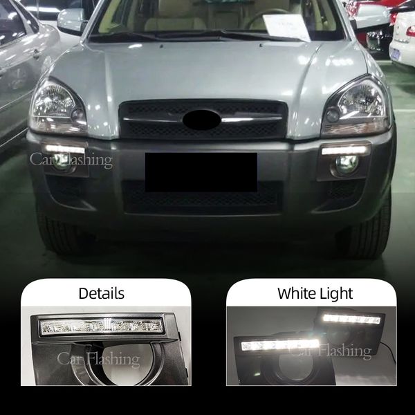 

2pcs led daytime running lights for hyundai tucson 2005 2006 2007 2008 2009 daylight drl foglights fog lamp cover
