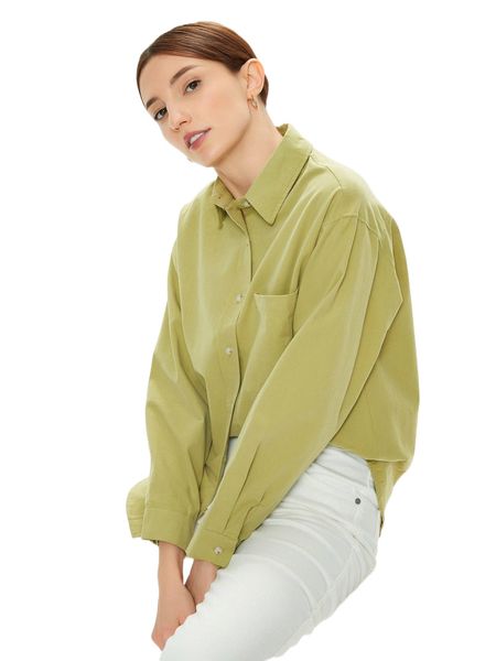 

drop shoulder pocket detail blouse u6sz#, White