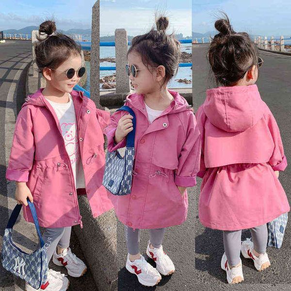 

1-10 year spring hoodies sweater for girl 2022 long style fashion girls jacket children birthday gift windbreaker outerwear j220718, Blue;gray