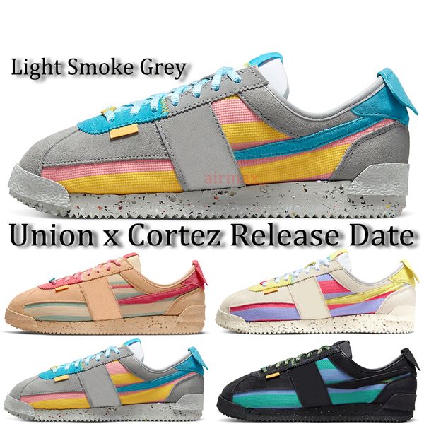 

cortez union classic basic casual shoes triple black white university blue lemon frost light smoke grey off noir sesame mens womens sneakers