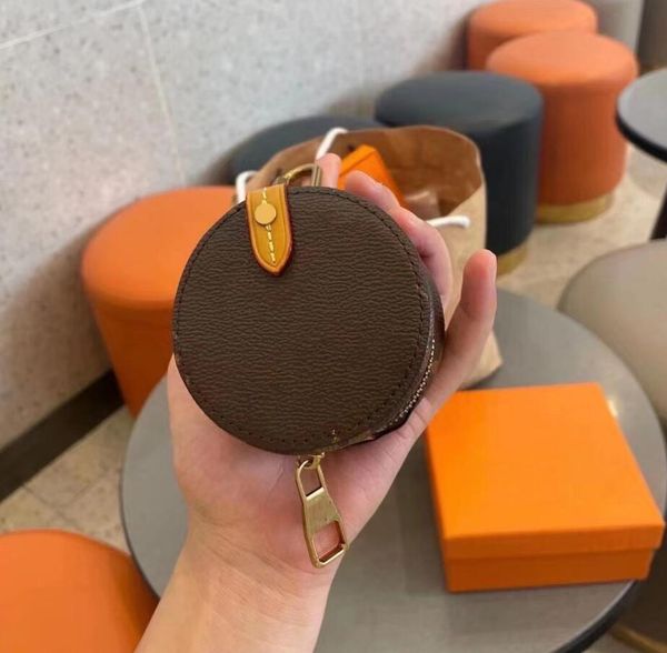 

handbags women's pouch luxury brand designer mini round earphones bag old flower bags retail #1854 holiday present, Black