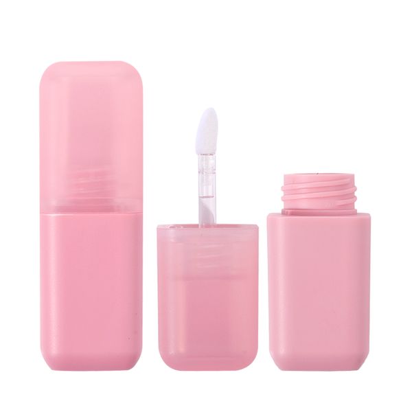 Forma quadrata Rosa Lucidalabbra Bacchetta Campione Bottiglia Vuota Fondotinta per trucco Rossetto liquido Contenitore per imballaggio Smalto per labbra Tubo ricaricabile 4,5 ml