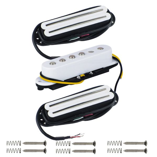 3 stücke Hals/Mitte/Steg Pickup HSH Set Keramik Magnet Dual Rail Humbucker Pickups Single Coil Pickup Weiß gitarre Teile