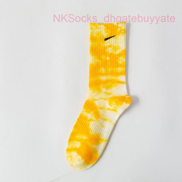 

men's fashion classic tie dyed socks hook brand men women long cotton sports high candy colour middle tube moisture absorption sock lux, Black