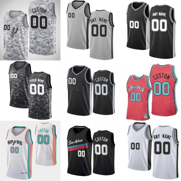 

75th basketball jerseys custom men youth san antonio''spurs''25 jakob poeltl 11 joshua primo 24 devin vassell 7 bryn for, Black;red