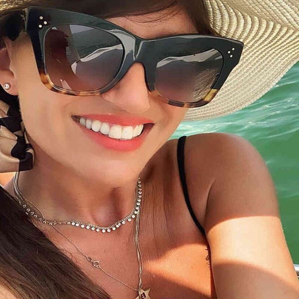 

sunglasses women's net red street the same cat's eye uv proof, White;black