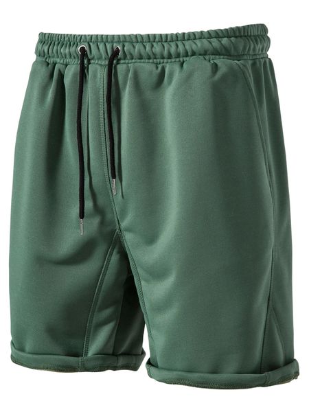 

men drawstring waist slant pockets shorts h4za#, White;black