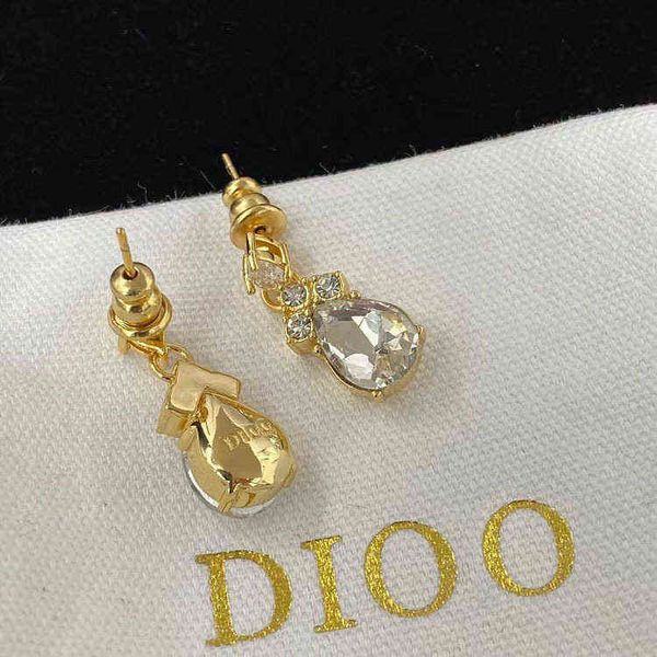 

jewel water drop drill earrings fashion trend female earrings simple and versatile accessories, Golden