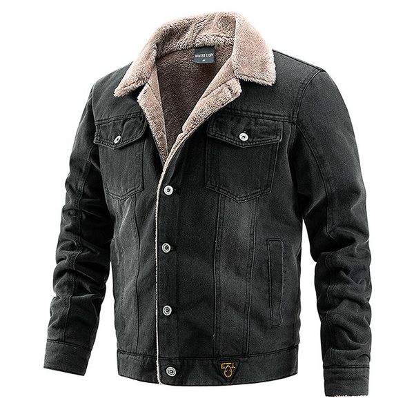

men's jackets men's jackets men denim winter warm down and coats male casual jeans wool liner parkas, Black;brown