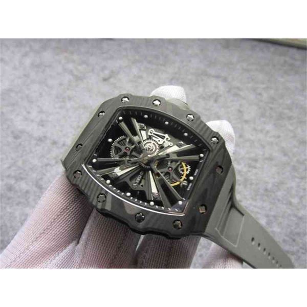 Uhrdesigner Luxus-Männer Mechanik Uhr Richa Milles Armbandwatch 49 mm Kohlenstoff NTPT 12 12-01 TPT Skelett Cool Men Mechanical Automatik Automatisch