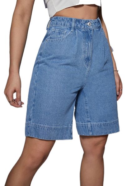 

zipper fly denim bermuda shorts o1wb#, White;black