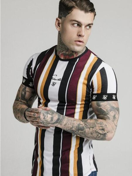 

men's t-shirts 2022 sik silk print t-shirt summer fashion stripes casual short sleeve polyester quick dry, White;black