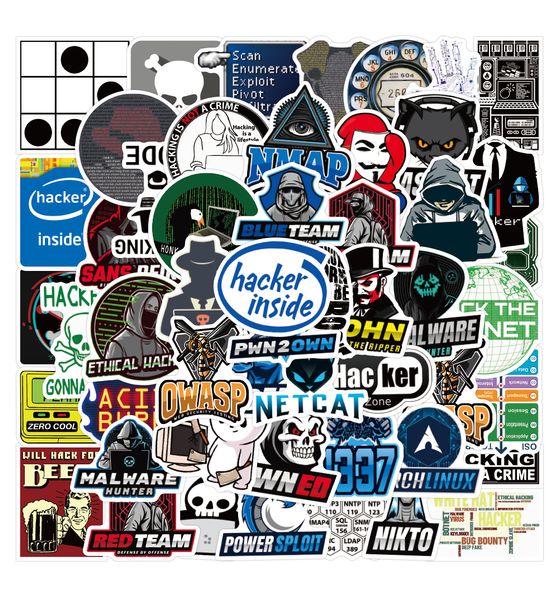 

50pcs cool programmer hacker network lable graffiti stickers decals for lapdiy notebook skateboard mobile phone computer case