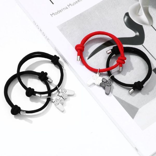 Catena a maglie Moda Console di gioco Maniglia Coppia Bracciale Un paio di pietre magnetiche Regalo di San Valentino per uomo e donna Kent22