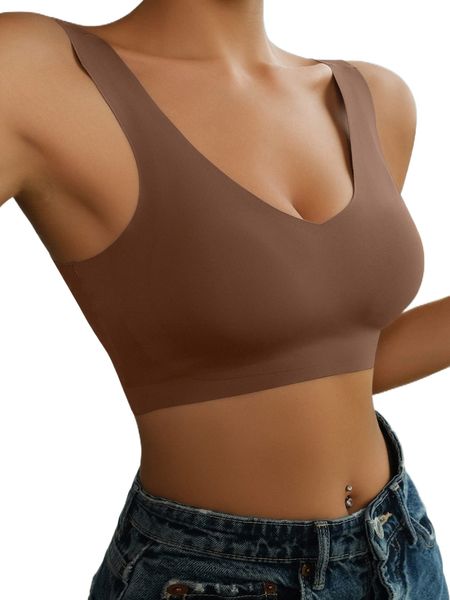 

solid no show wireless bra p5gy#, Black;red