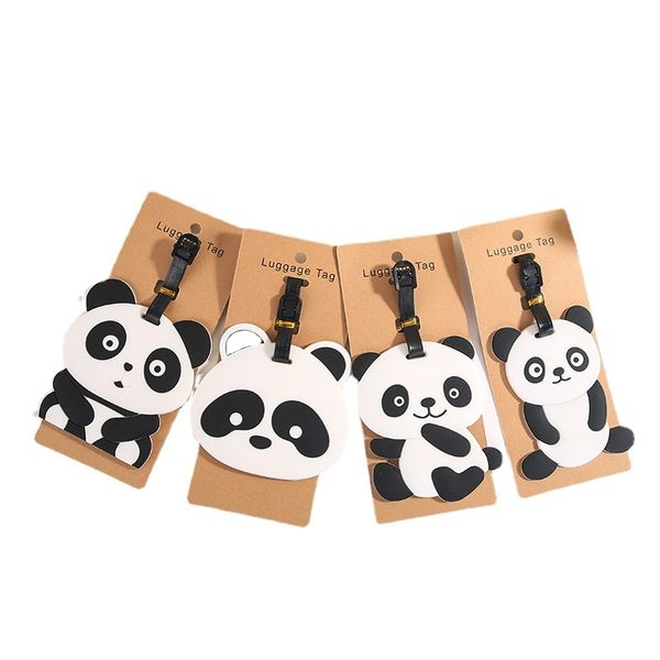 Creativo PVC Panda Bagagli Tag Portachiavi Bomboniera Portatile Etichetta da viaggio per cartoni animati Portachiavi