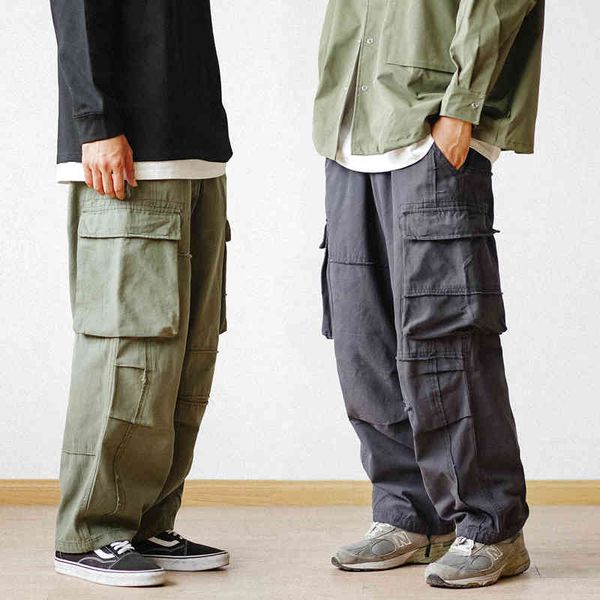 

xxstore japanese fashion brand straight tube loose washed cargo overalls men's casual trousers yu wenleqiu, White;black