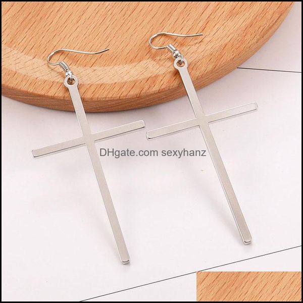 

dangle chandelier earrings jewelry gold sier plated long cross for women girl gothic handmade punk party c dhrja, Silver