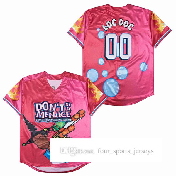 

loc doc dont be a menace eight ball racing 1996 movie baseball jersey, Blue;black