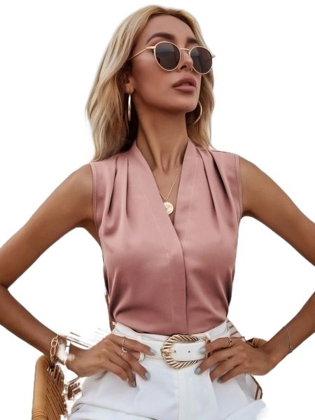 

solid s.leeveless b.louse 32vw#, White