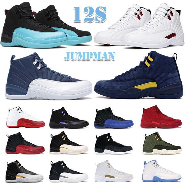 

men basketball shoes mens sneakers 12s university blue bluebird oreo black metallic fire red outdoor sports trainers