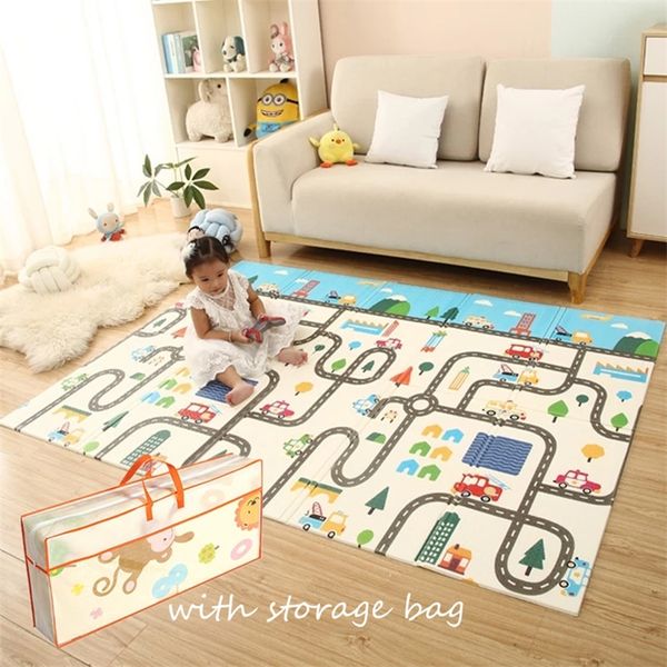 Xpe bebek tarama paspesi kalınlaşan çevre koruma halı playmat çift yüzey bebek halı katlanabilir çocuklar mat nonsip 220531