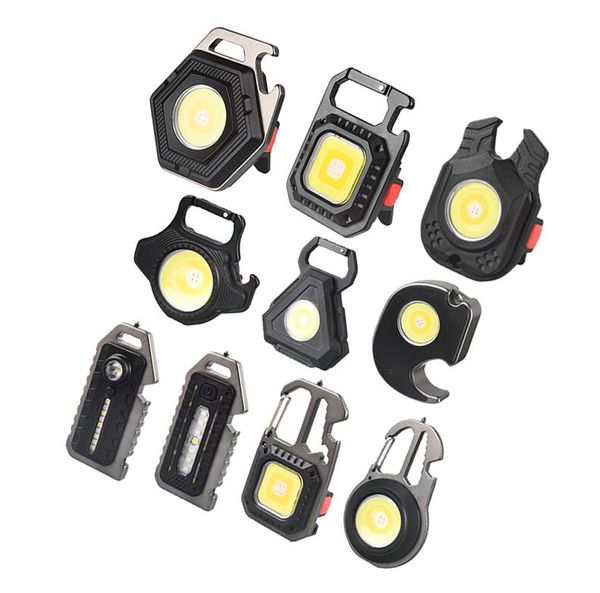 Iluminação ao ar livre Mini portátil 3 modos leves Bright USB LED Torch recarregável Trabalho pequeno lanternas de bolso de bolso Camping Keychain Light