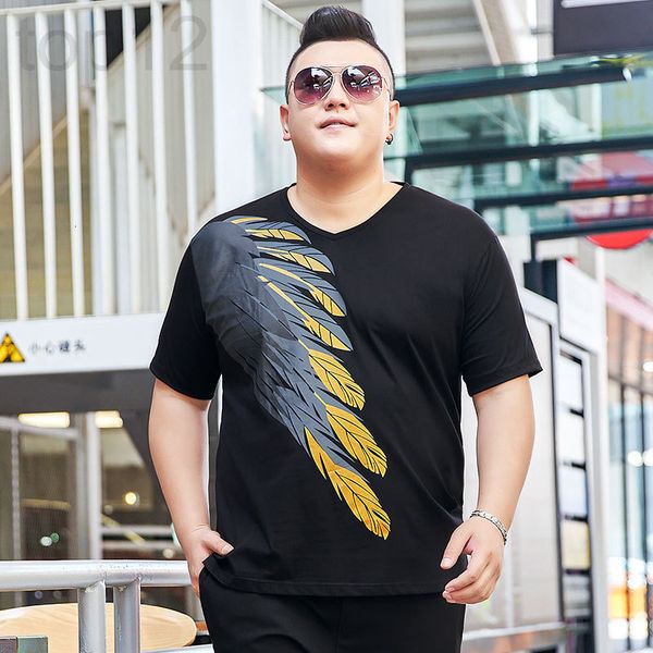 

men's t-shirts designer 200kg men's fat plus size printed short sleeve t-shirt guy melon seed collar thin youth bottomed shirt sum, White;black