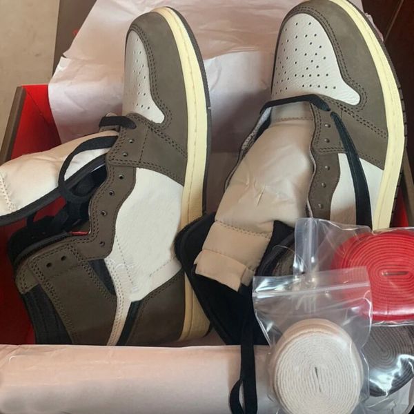 

shoes genuine designer basketball dark brown high sports sneakers travis ts sp 1 wholesaler cd4478-100 with original