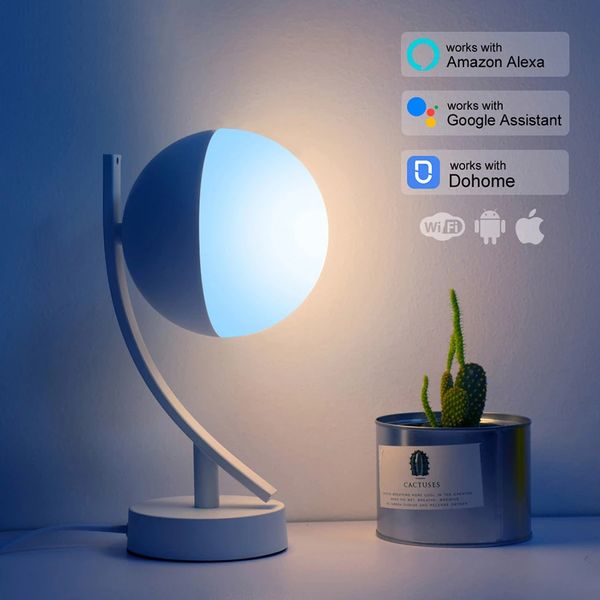 Iluminação interna RGB Lâmpadas de mesa LED 7W Voz Smart Voz LED Controle WiFi App Remoto Dimable Quarto Quarto Night Luzes Trabalham com Alexa Google Home