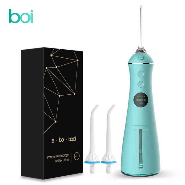 BOI интеллектуальный электрический протечный ирригатор, слот зубной нитью с ЖК -дисплей, 5 мод, 300 мл, реактивный импульс 220511