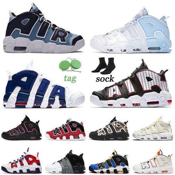

2022 new arrival uptempos basketball shoes womens mens scottie pippen light aqua loud and clear midnight navy laser crimson university blue, White;red