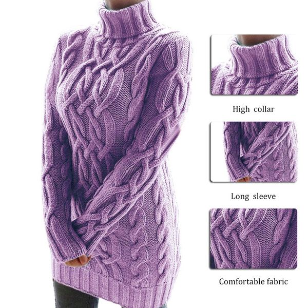 

gray oversized turtleneck sweater dress women warm autumn and winter clothes knit 5xl plus size pullover sweaters mujer 2022, White;black