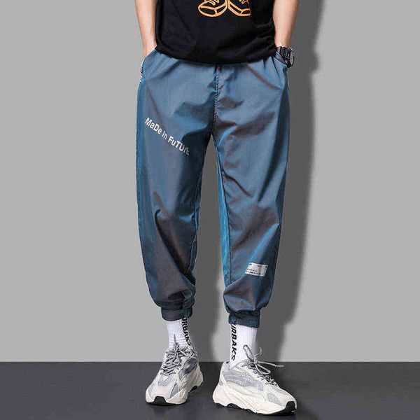 

spring new men's casual pants male korea fashion elastic waist jogging sweatpants pants streetwear hip hop trousers cargo pants g220507, Black