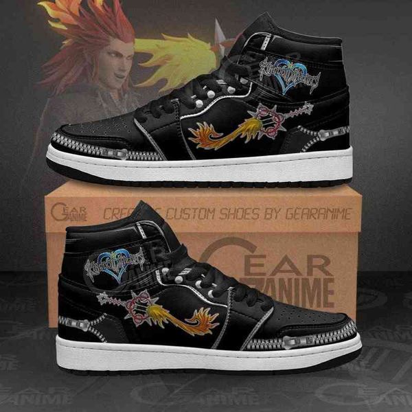 

hearts axel kingdom lea sword sneakers anime shoes, Black
