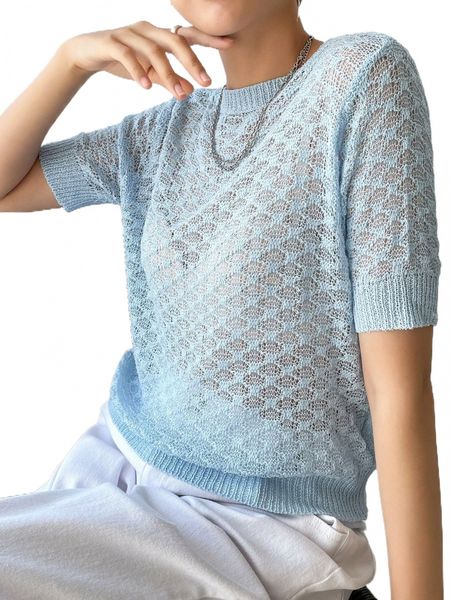 

dazy solid round neck knit without bra q4d9#, White;black