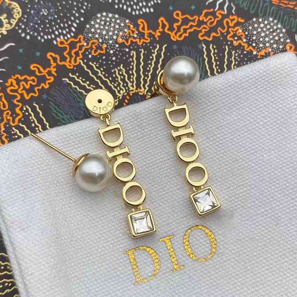 

70% off jewelry letter tassel pearl earrings women's fashion net red temperament women's high version earrings, Golden