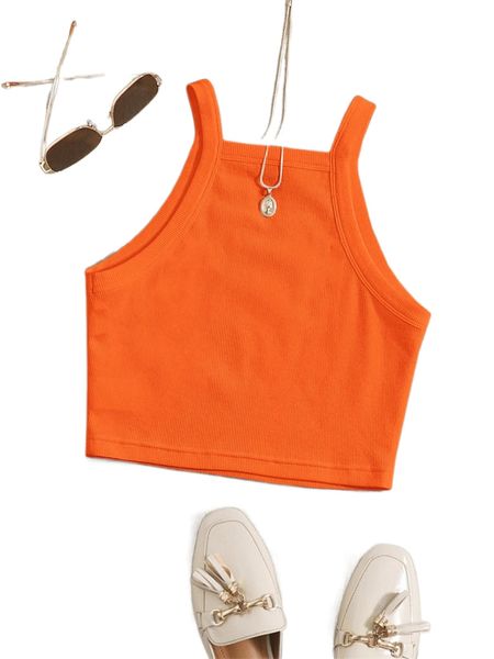 

solid rib knit cami r2et#, White