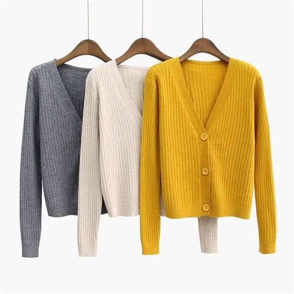 

women cardigans sweaters jackets female v neck long sleeve knitting short sweater coat women knitted cardigans outerwear 201222, White;black