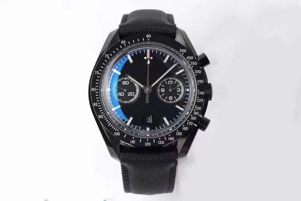 Herren-Armbanduhr, lässig, mechanisch, schwarzes Stahlzifferblatt, Automatikaufzug, Superqualität, Kaliber 9300 Sekunden, Chronograph, tief wasserbeständig