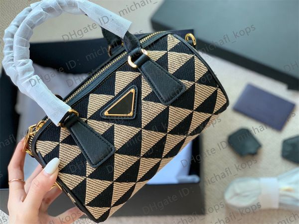Дизайнерская роскошная женская сумка портативная холст вышивка 2022 Новая цилиндрическая модная классическая сумка сцепления по кроссу